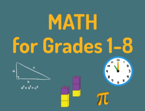 Math learning concepts for grades 1 to 8, including arithmetic, fractions, time, and geometry online math tutoring in ontario