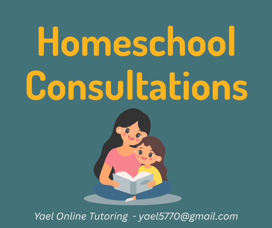 Homeschooling consultations illustration showing a mother and child reading together, representing personalized online homeschooling support for families.