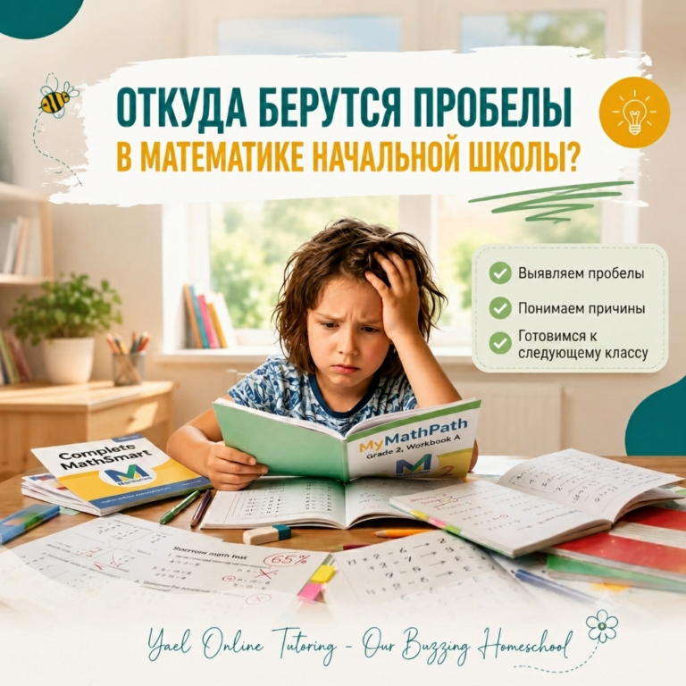 Школьник проверяет задания по математике в учебниках MyMathPath и Complete Math Smart. Причины появления пробелов в математике у учеников начальной школы Онтарио и Канады