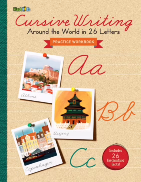 Cursive Writing Around the World in 26 Letters workbook cover